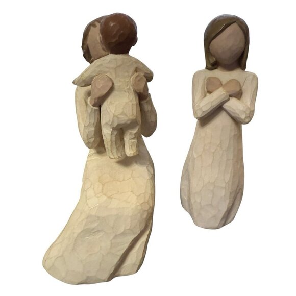 Williow Tree Figurines Set of 2 Grandmother Lordi 2001 & Sign For Love 2003 READ - Picture 1 of 10